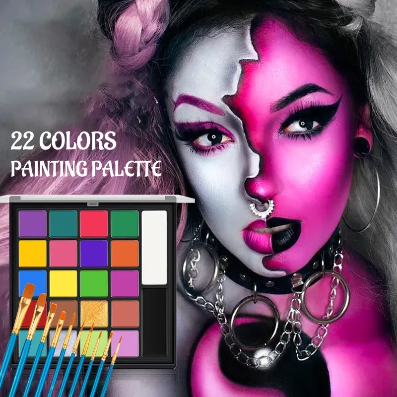 22-Color Face & Body Paint Palette 5