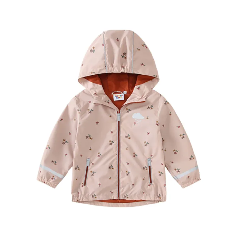 Girls Floral Fleece Hooded Jacket 2