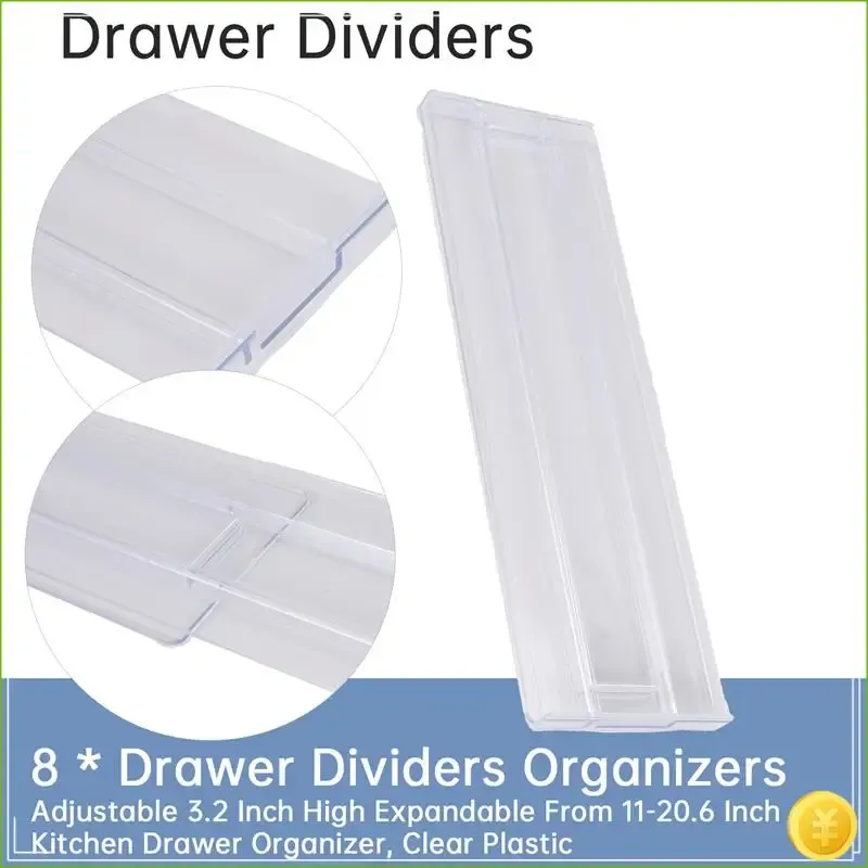 Adjustable Drawer Dividers 8-Pack 2