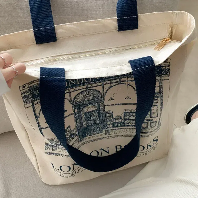 London Books Print Canvas Shoulder Bag 5