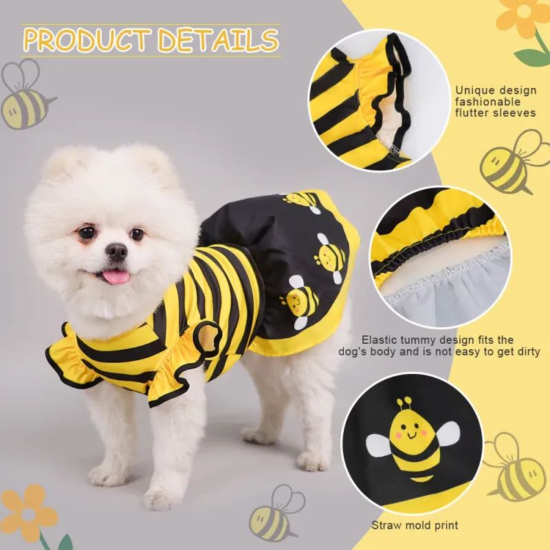 Cute Bee Dog Costume Outfit 3