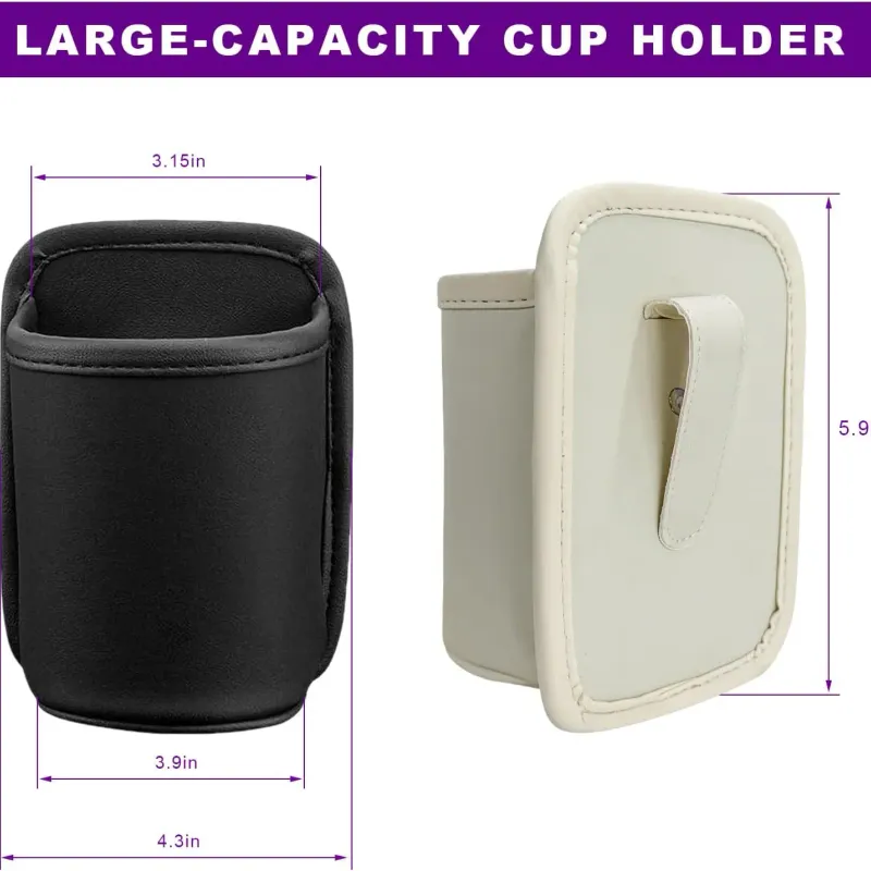 PU Leather Car Door Cup Holder Organizer 6