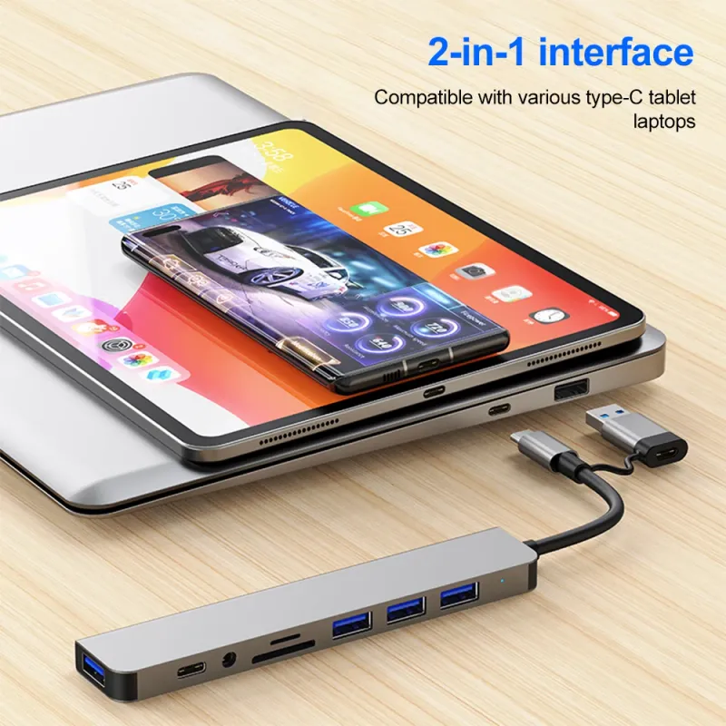 8-in-1 USB C Hub with OTG Adapter 3
