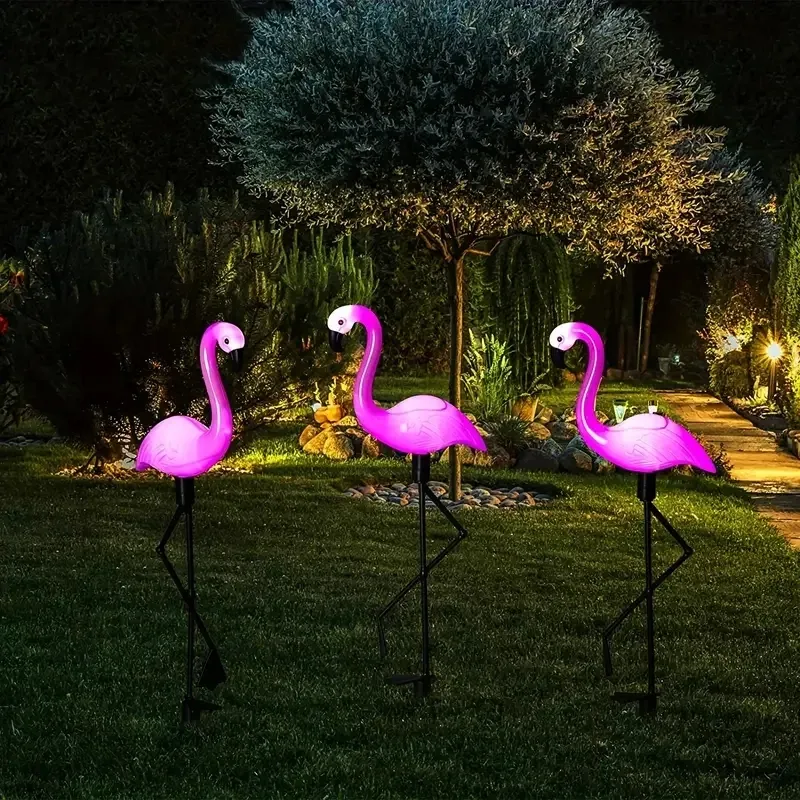 Solar Flamingo Garden Stake Light 1