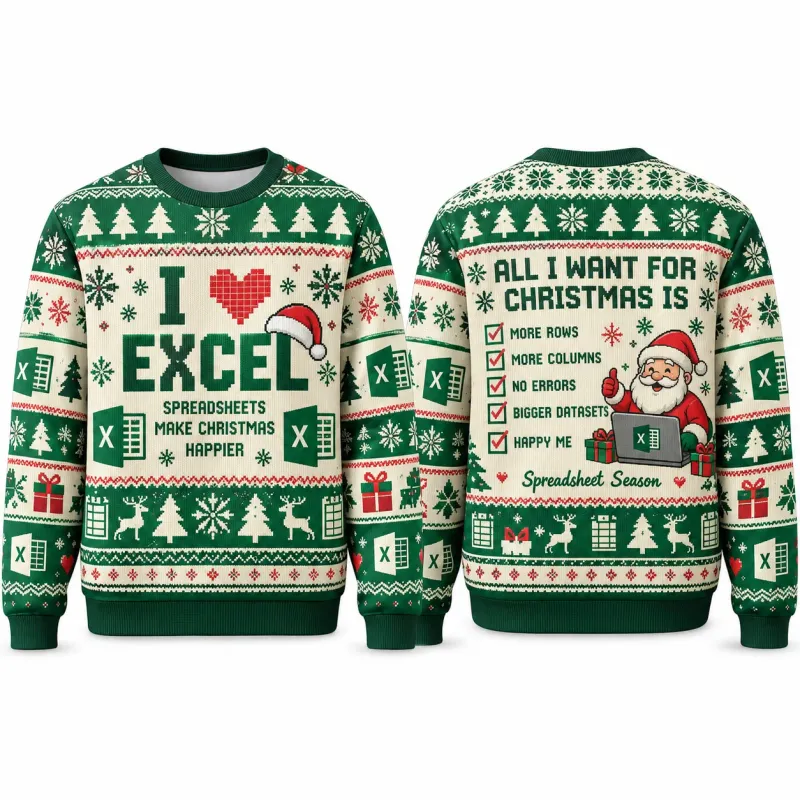Spreadsheet Santa Ugly Christmas Sweater 3