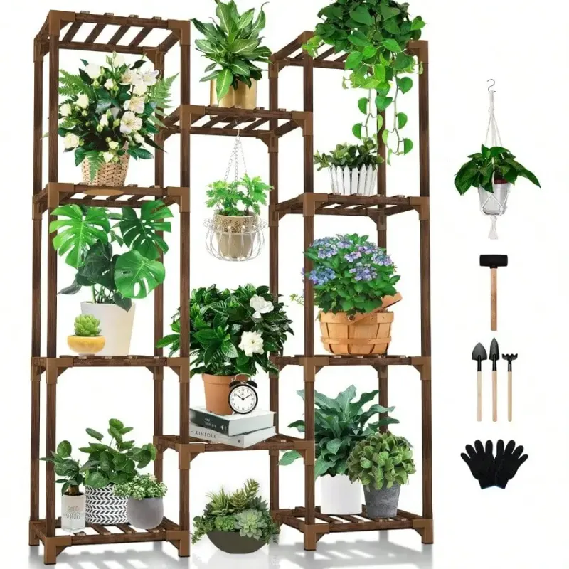 10-Tier Wood Plant Stand 1