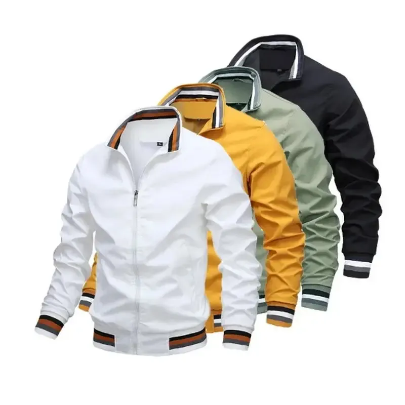 Men's White Waterproof Windbreaker Jacket 1