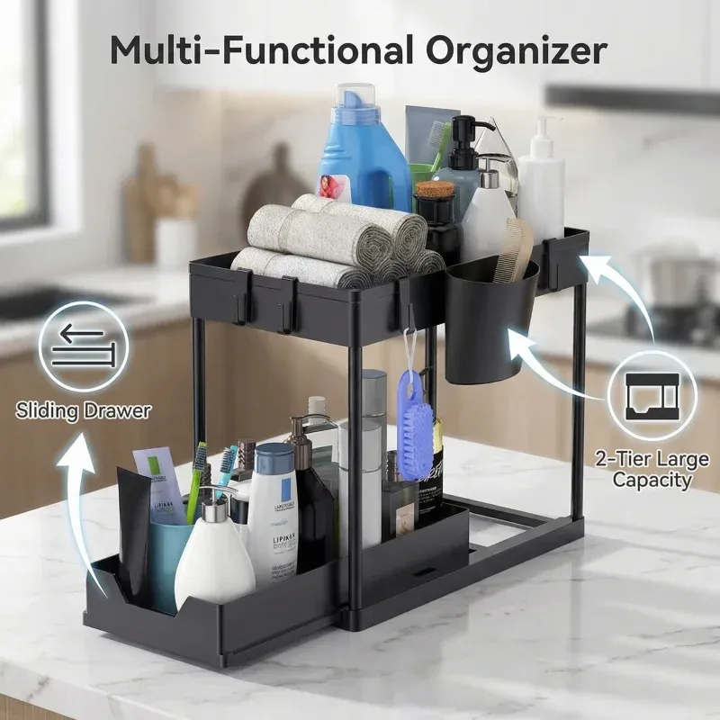 2-Tier Under Sink Sliding Organizer 4