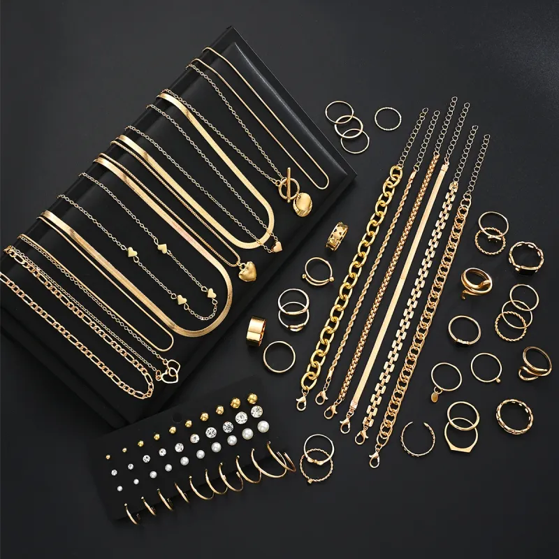 83-Piece Gold Tone Jewelry Set for Women 3