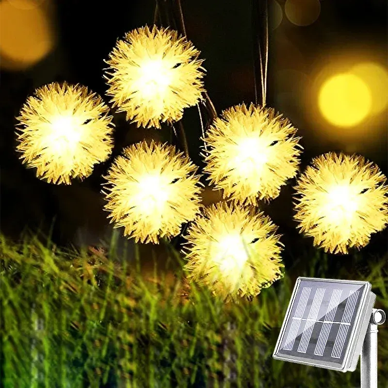 Solar Puffer Ball String Lights - 100 LED 1