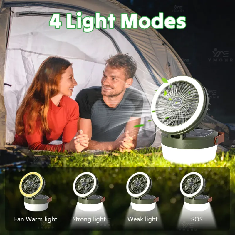 3-in-1 Solar Camping Light with Fan 2