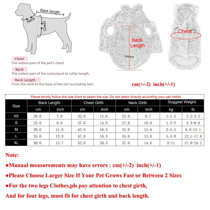 Pet Fleece Hoodie Cat & Dog Sweater 6