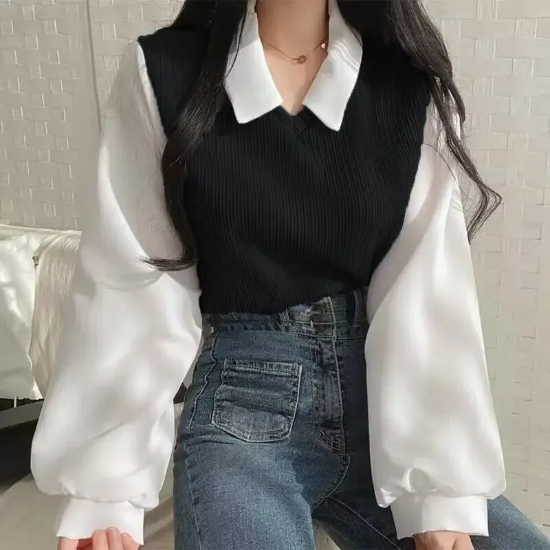 Y2K Korean Polo Collar Summer Blouse 5