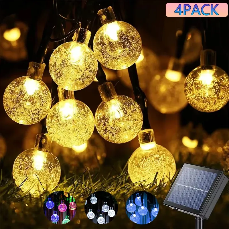 60 LED Solar Crystal Globe String Lights 1
