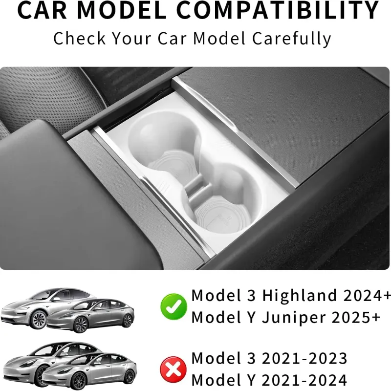 Tesla Center Console Cup Holder Inserts 2
