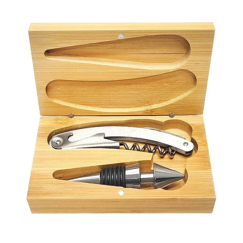 Bamboo Wood Wine Opener Gift Set 3
