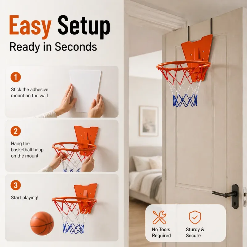 Silent Indoor Foam Basketball Hoop Set 5