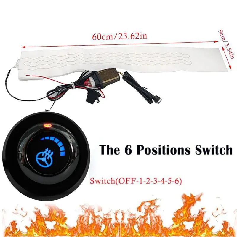12V Heated Steering Wheel Flocking Cover Kit 1