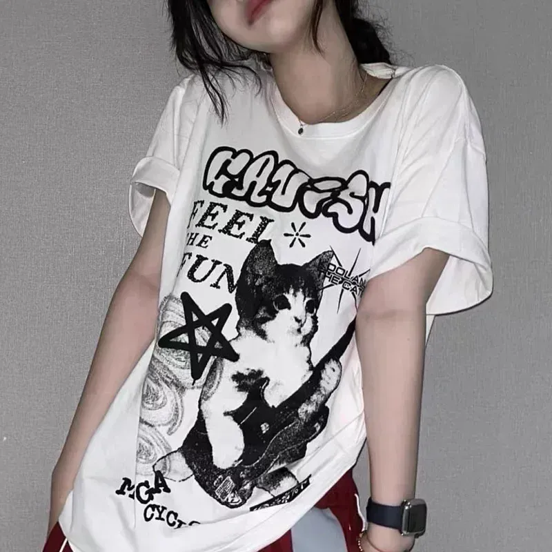 American Cat Rock Guitar Graphic Tee 1