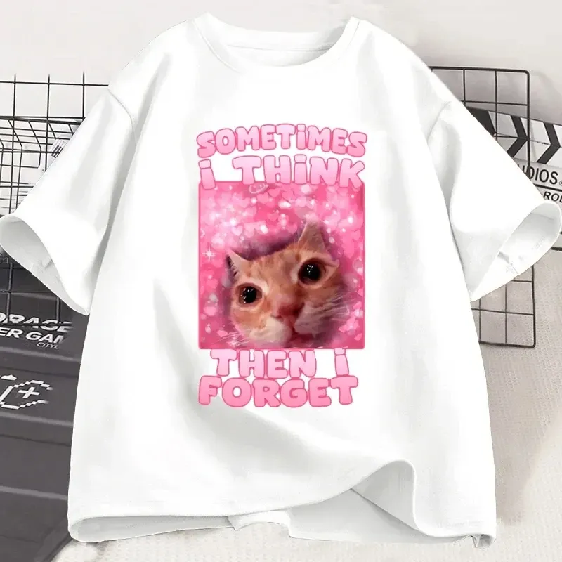 Cat Meme Think Then Forget Tee 2