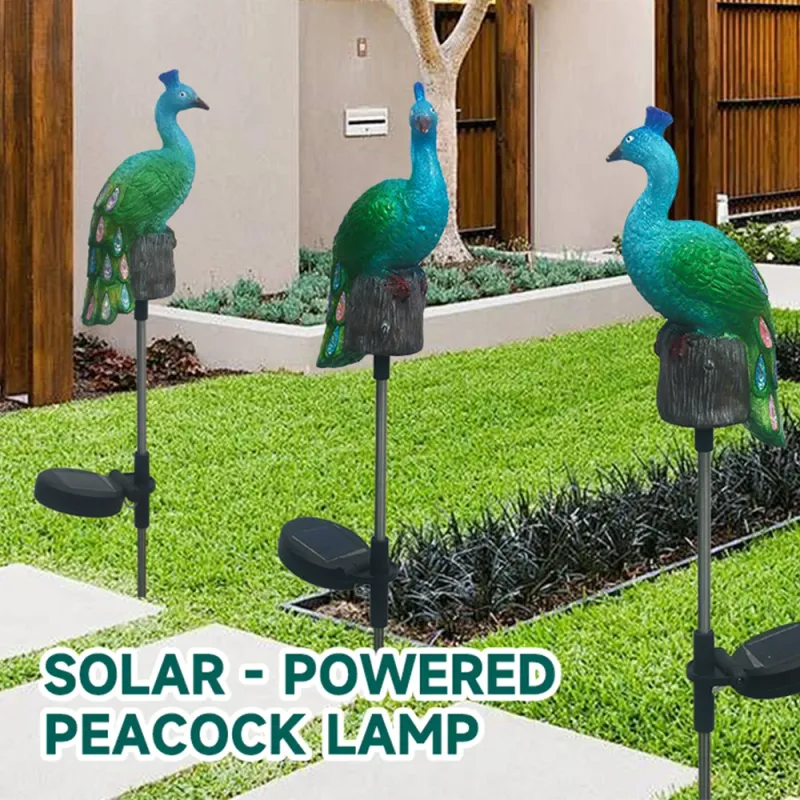 Solar Peacock Garden Stake Lights 3