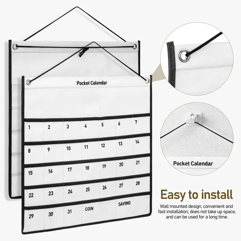 Wall Calendar Pocket Organizer 4