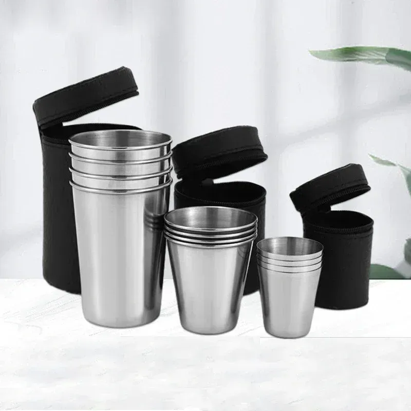 4PCS Stainless Steel Camping Cups Set 1