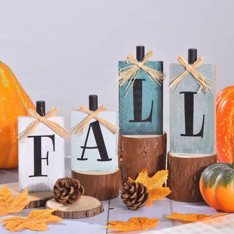 Rustic Farmhouse Fall Signs Block Set 5