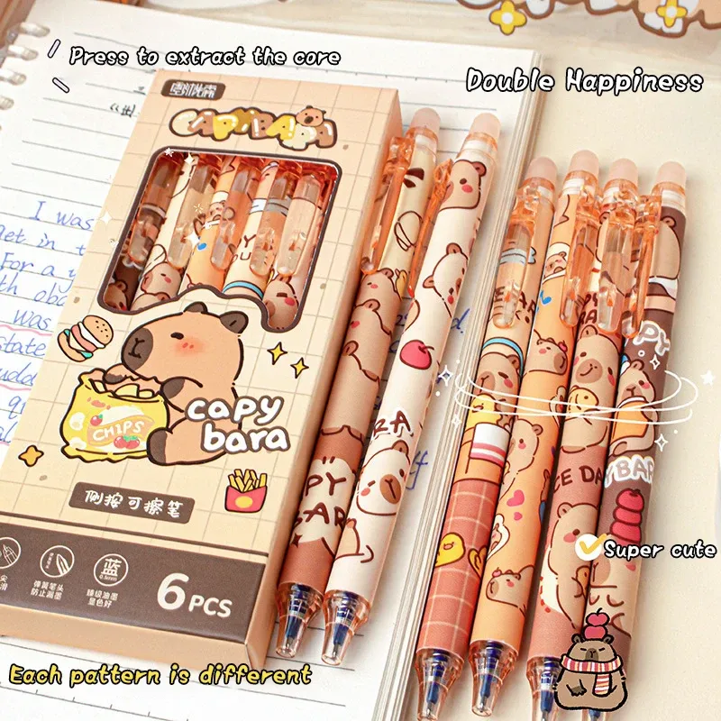 Capybara Gel Pen Set - 6Pcs Kawaii Pens 2