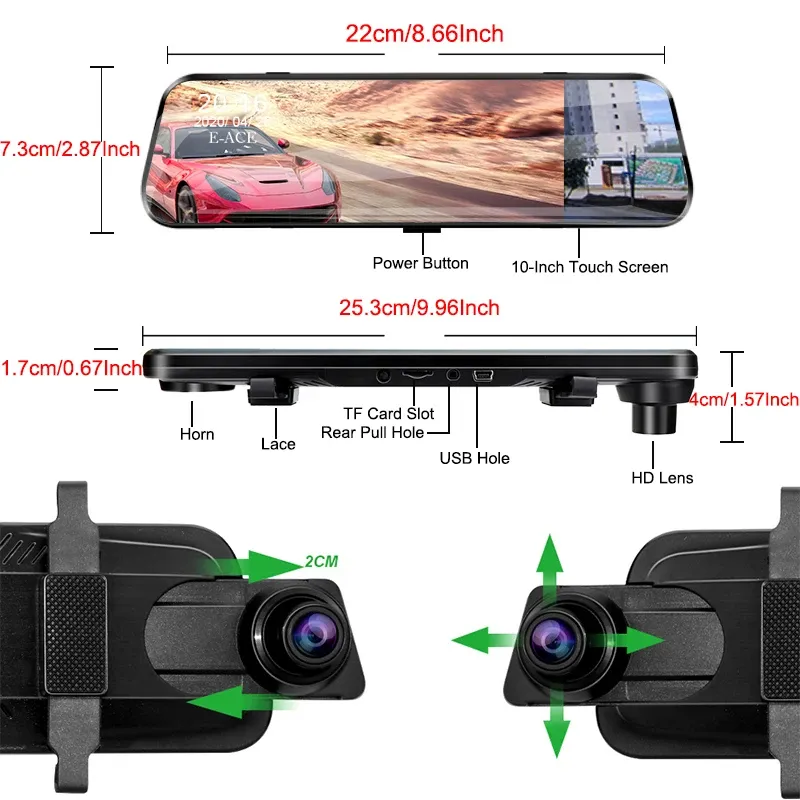 A20P 10" Touch Screen Dash Cam 5