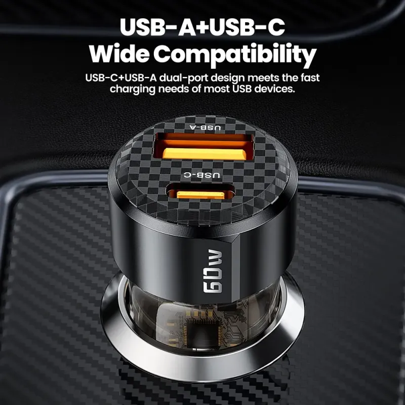 Toocki 60W Fast Car Charger PD 6