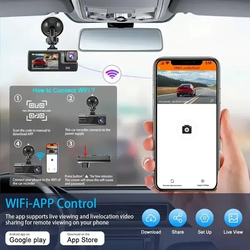3CH Dash Cam with Night Vision & Parking Monitor 6