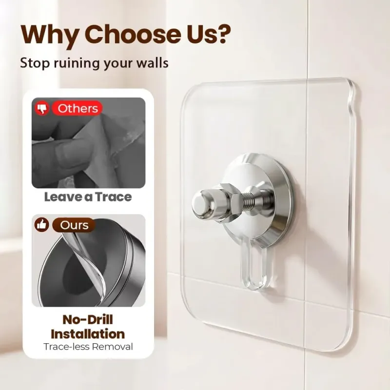 Drill-Free Adhesive Wall Hooks 3