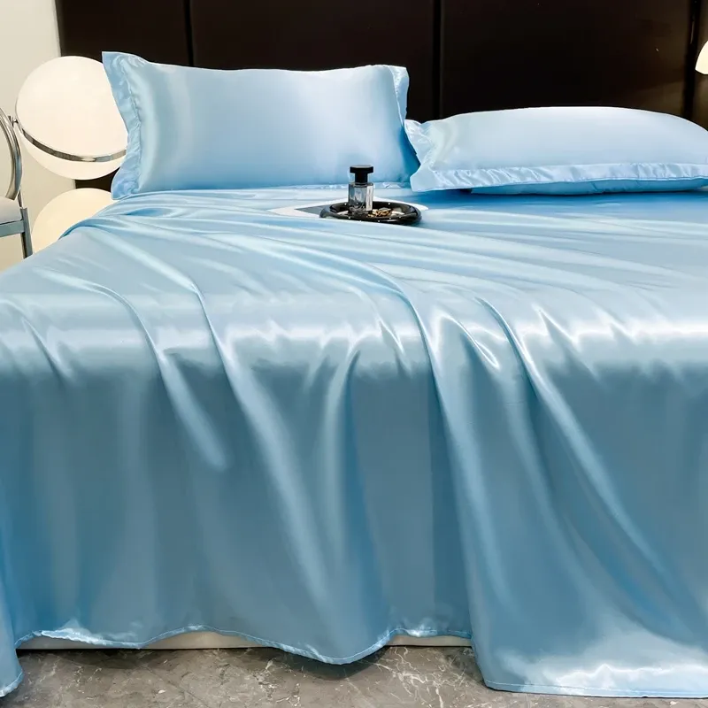 Ice Silk Summer Bed Sheets Set 4