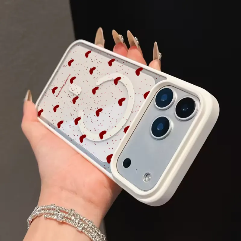 Heart Polka Dot MagSafe Clear iPhone Case 4