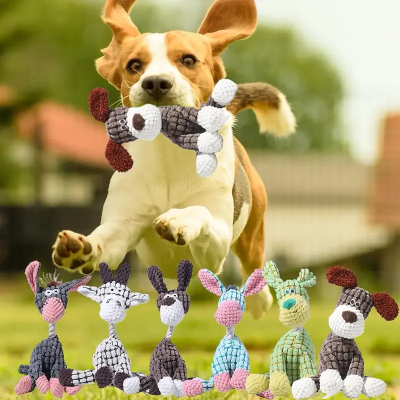 Plush Squeaky Donkey Puppy Toy 1