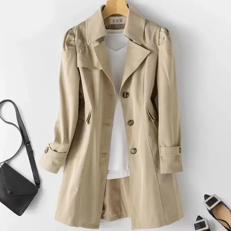 Korean Slim Trench Coat Women 3