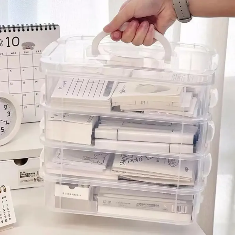 4-Tier Stackable Storage Box With Lid 4