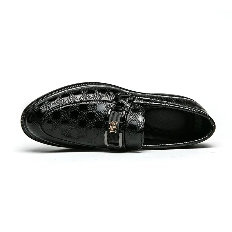 British Style Emerald Pointed Leather Loafers 2