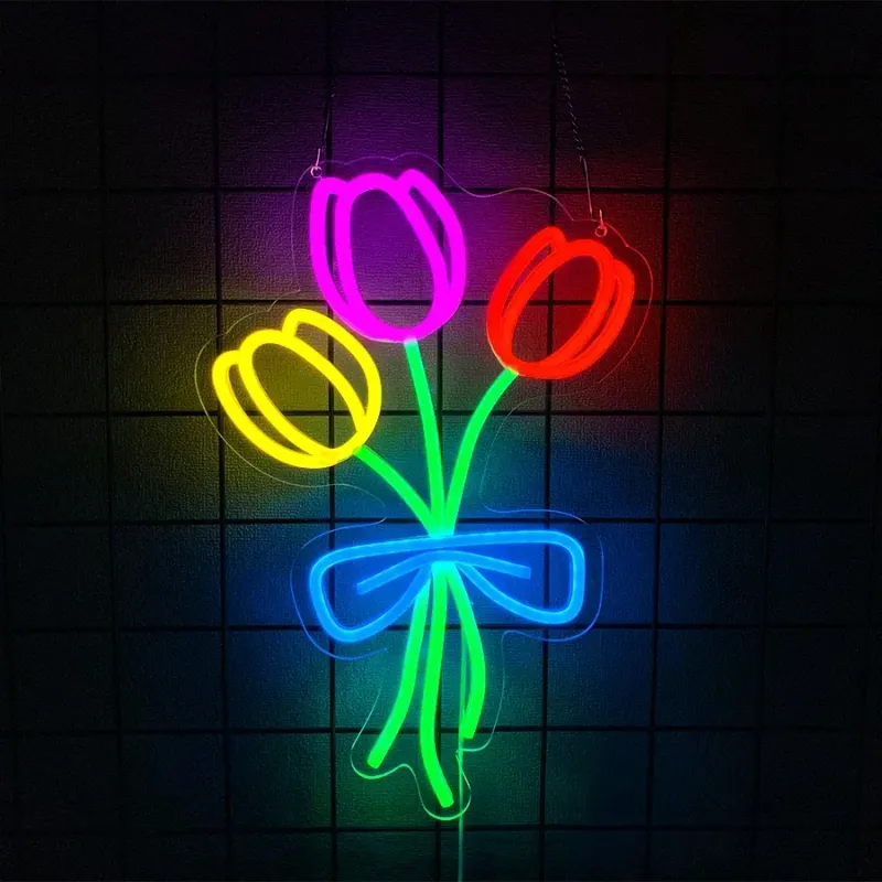 LED Neon Flower Wall Sign 1