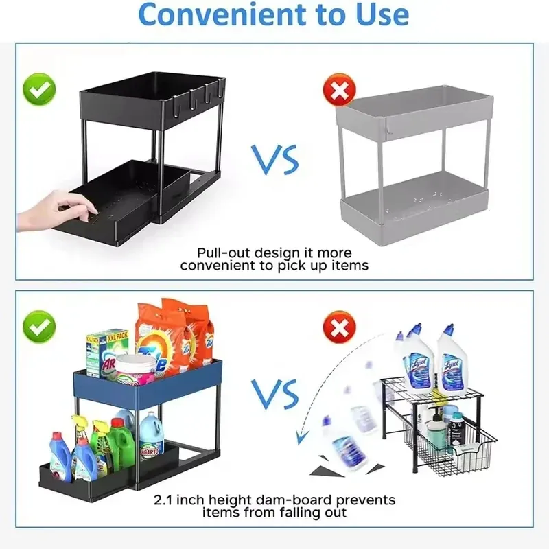 2-Tier Under Sink Sliding Organizer (2-Pack) 3