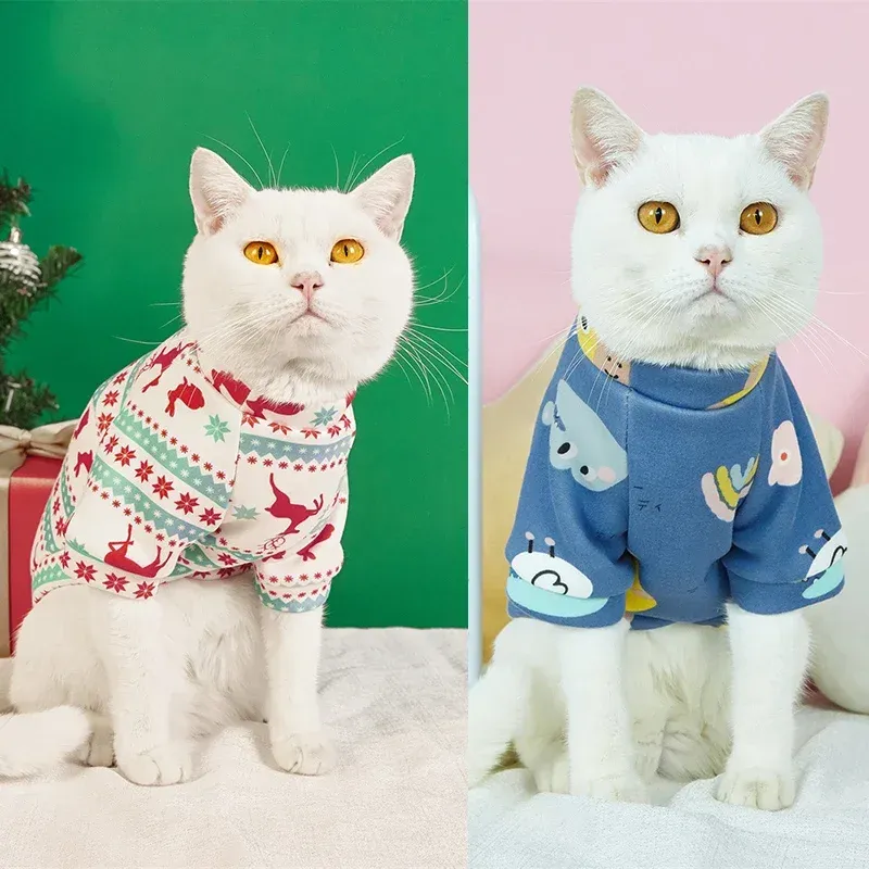 Cute Print Cat Fleece Pullover 2