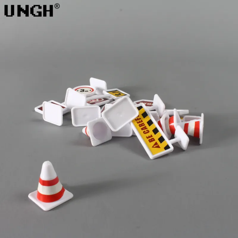 15Pcs Toddler Mini Traffic Signs Road Block Toy Set 6