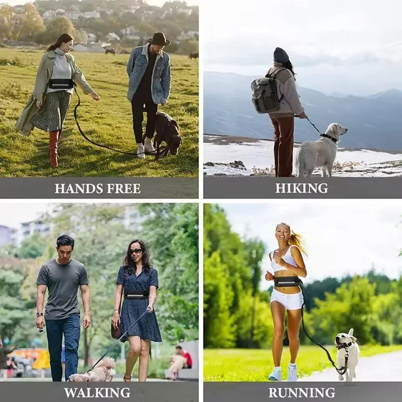 Hands Free Retractable Dog Leash with Waist Bag 5