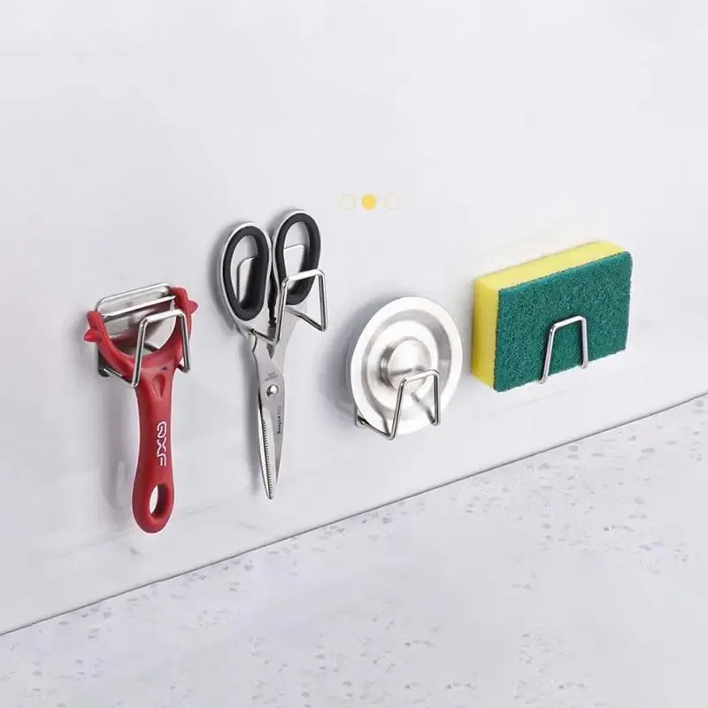 Adhesive Stainless Steel Sponge Holder Set 3