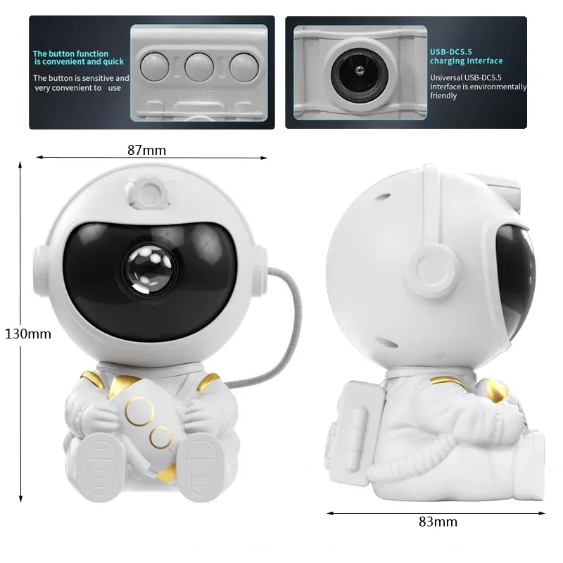 Astronaut LED Star Galaxy Projector Night Light 6