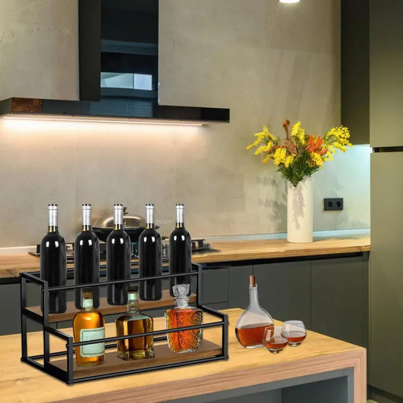 Iron Wood Bottle Organizer 4