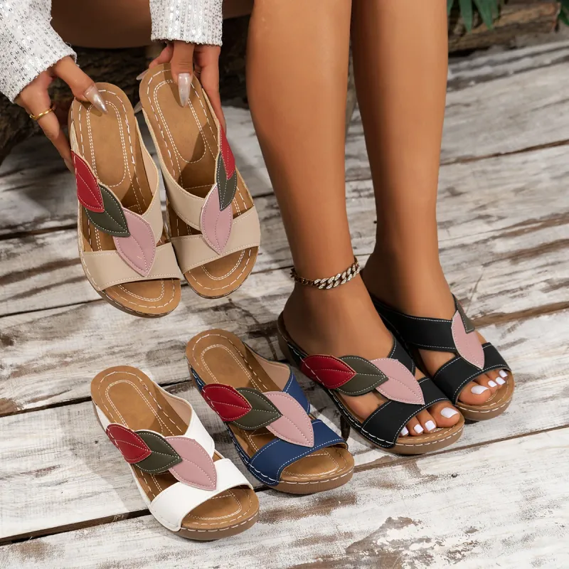 Women's Leather Soft-Sole Sandals 6