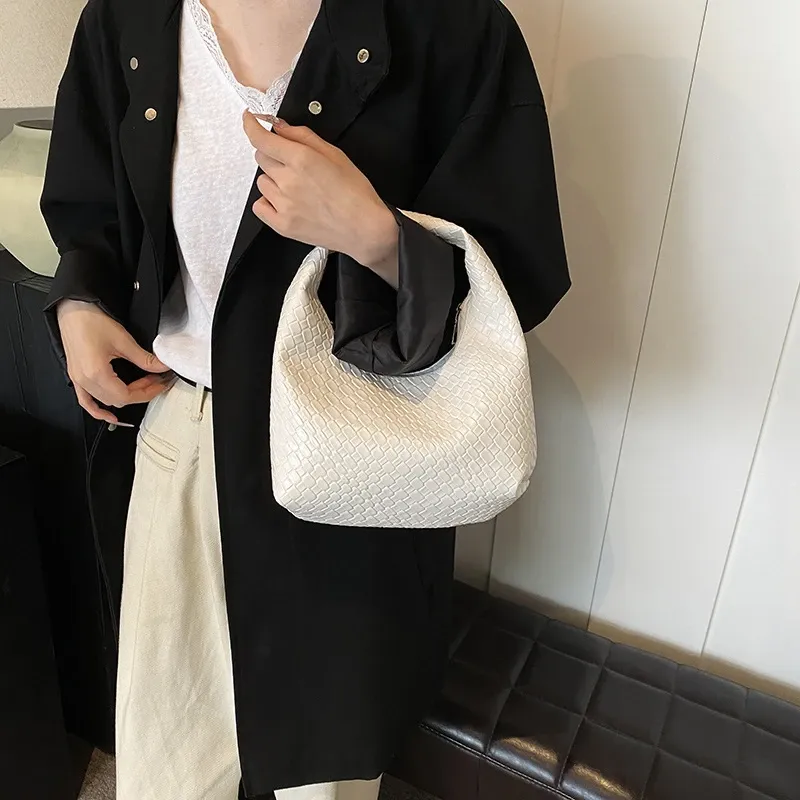 Woven Embossed PU Leather Hobo Bag 3