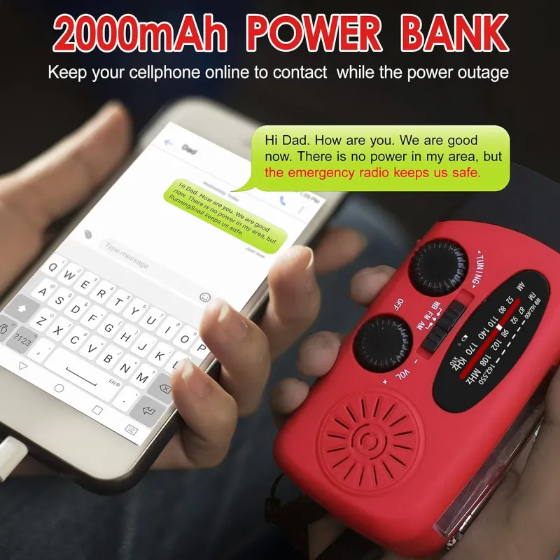 Hand Crank Solar Power Bank Radio 2